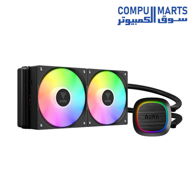GAMDIAS AURA GL240 V2 ARGB LIQUID COOLER - Black