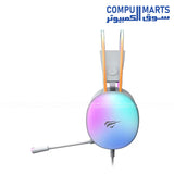 HAVIT H2037D GAME NOTE White wired RGB gaming headphones with built-in microphone