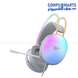 Havit H2037D GAME NOTE over-ear gaming headphones in White with RGB lighting