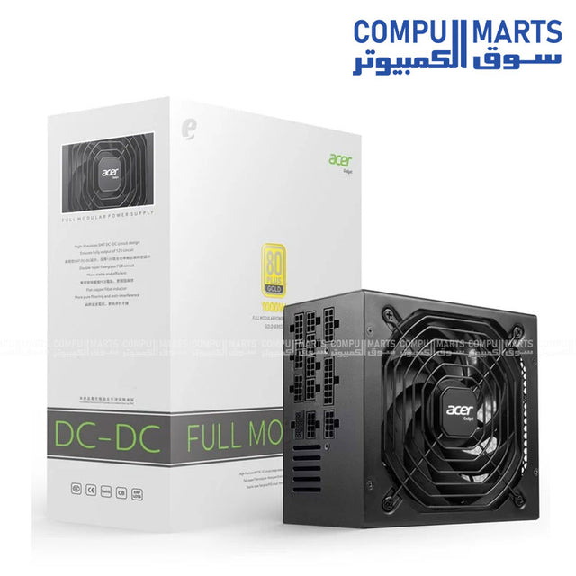 Acer AC-1000 1000W 80 Plus Gold Fully Modular ATX Gaming Power Supply