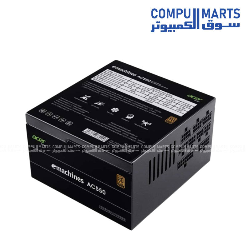 Acer AC-550 550W Full Modular 80 Plus Bronze Power Supply