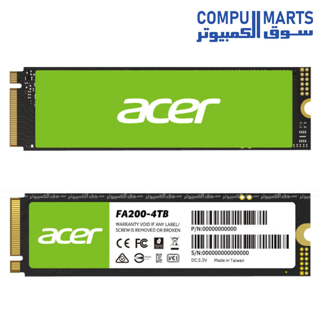 ACER FA200 4TB NVMe SSD – M.2 2280 – PCIe 4.0 – Acer – High Speed Internal Storage