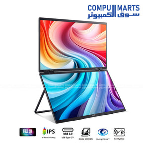 Acer PD243Y E dual-screen portable monitor front display showing 23.8 inch IPS screens available at Compumarts Egypt