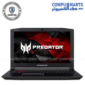 USED Acer Predator Helios 300 Gaming Laptop – i7-7700HQ – 16GB RAM – 256GB SSD + 500GB HDD – GTX 1060 6GB – 15.6" FHD – Windows 10 Pro – 3 Months Warranty