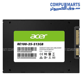 ACER RE100-25-512GB – SATA SSD – ACER – 512GB 3D TLC Solid State Drive