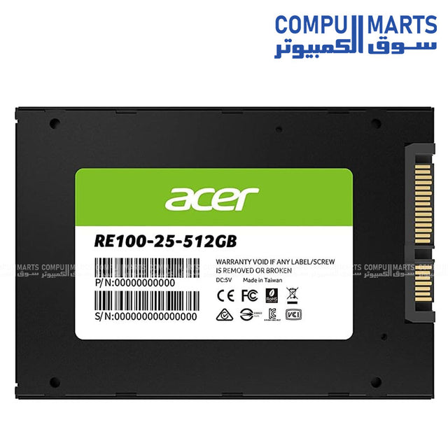 ACER RE100-25-512GB – SATA SSD – ACER – 512GB 3D TLC Solid State Drive