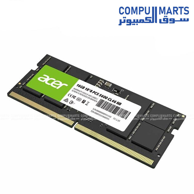 Acer SD200 16GB DDR5 5600 MT/s CL46 SO-DIMM laptop memory