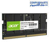 Acer SD200 32GB DDR5 4800MHz CL40 2Rx8 SO-DIMM laptop memory