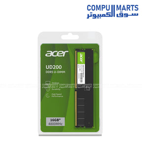 Acer UD200 16GB DDR5 4800MHz CL40 1Rx8 UDIMM desktop memory