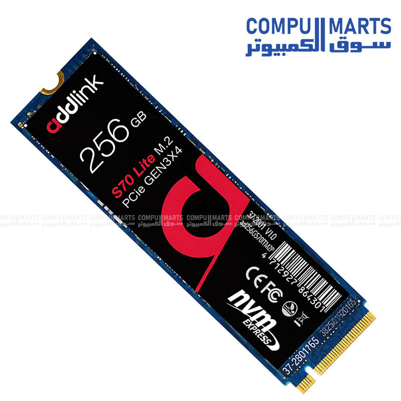 Addlink S70 Lite 256GB NVMe PCIe Gen3 M.2 SSD high speed storage