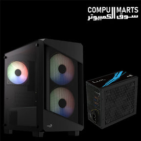 Aerocool B312F Flow ARGB Case with LUX 550W 80 Plus Bronze PSU bundle
