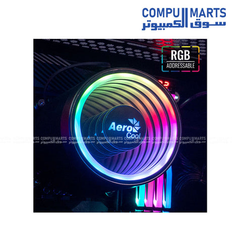 Aerocool Mirage 5 ARGB CPU Cooler Infinity Mirror RGB 5 Heatpipes Egypt
