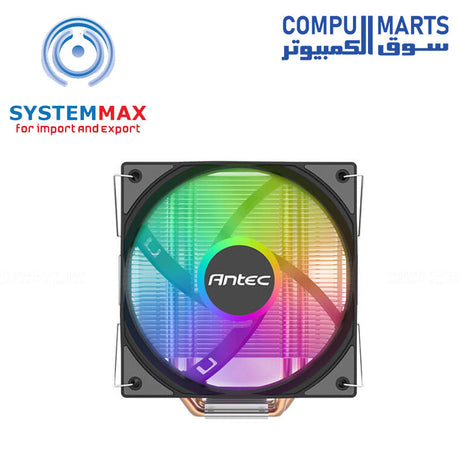 Antec A450 FRGB CPU air cooler 4 heat pipes 120mm PWM fan 180W TDP RGB cooling black