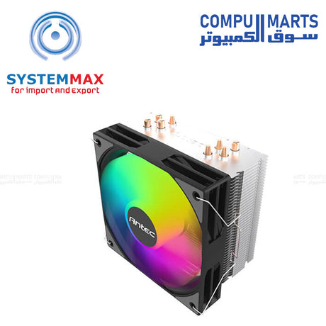 Antec A450 FRGB CPU air cooler 4 heat pipes 120mm PWM fan 180W TDP RGB cooling black