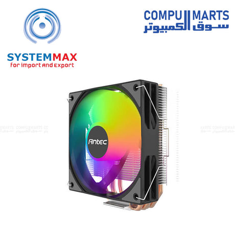 Antec A450 FRGB CPU air cooler 4 heat pipes 120mm PWM fan 180W TDP RGB cooling black