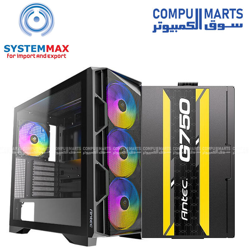 CASE ANTEC AX1000 LITE 4FAN ARGB +PSU ATOM G750 GOLD SEMI MODULAR
