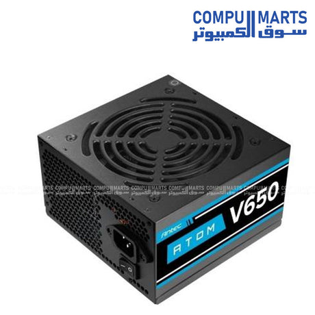 Antec Atom V650 650W Non-Modular Power Supply – High-Efficiency, Reliable PSU