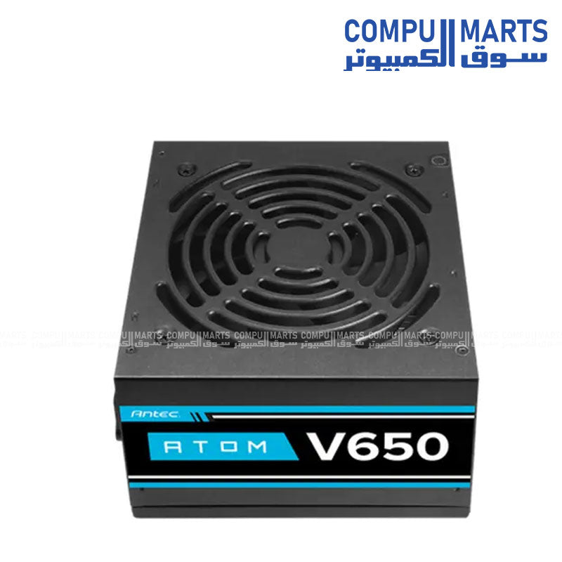 Antec Atom V650 650W Non-Modular Power Supply – High-Efficiency, Reliable PSU