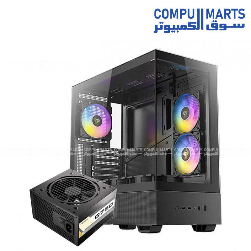Antec CX705 ARGB Mid Tower Gaming Case with Atom G750 750W 80 Plus Gold PSU
