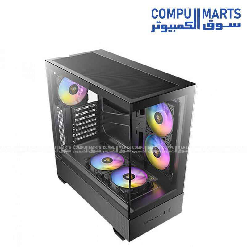 Antec CX705 ARGB gaming case with 5 pre-installed PWM ARGB fans and dual tempered glass panels