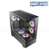 Antec CX705 ARGB gaming case with 5 pre-installed PWM ARGB fans and dual tempered glass panels