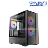 Antec FLUX REAR Mid Tower Case 5x PWM Fans 360mm Radiator Support ATX Tempered Glass Steel Wood Egypt airflow chassis