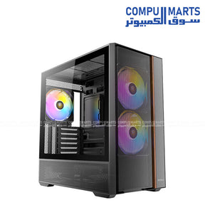 Antec FLUX REAR Mid Tower Case 5x PWM Fans 360mm Radiator Support ATX Tempered Glass Steel Wood Egypt airflow chassis