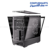 Antec FLUX REAR 5x PWM ARGB fans setup 140mm front 120mm reverse PSU shroud cooling system airflow design closeup Egypt