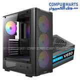 Antec VX310 ARGB Mid-Tower Case with 4 Fans and 650W PSU