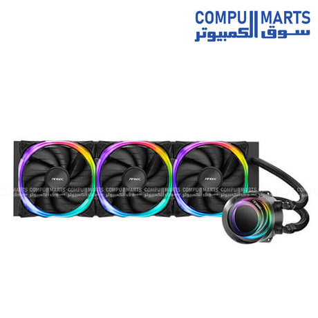 Antec Vortex 360mm ARGB Liquid CPU Cooler with triple fans and RGB lighting