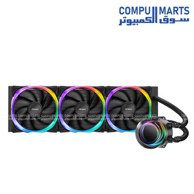 Antec Vortex 360mm ARGB Liquid CPU Cooler with triple fans and RGB lighting
