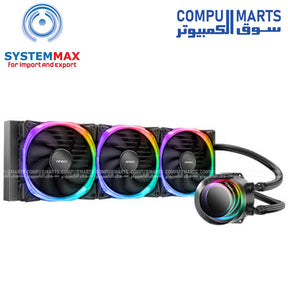 Antec Vortex 360mm ARGB Liquid CPU Cooler with triple fans and RGB lighting