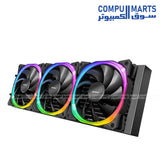 Antec Vortex 360mm ARGB Liquid CPU Cooler with triple fans and RGB lighting