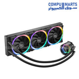 Antec Vortex 360mm ARGB Liquid CPU Cooler with triple fans and RGB lighting