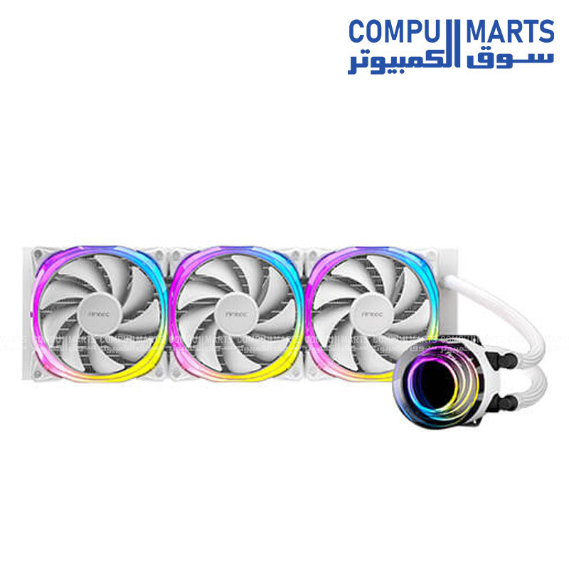 Antec Vortex 360mm ARGB Liquid CPU Cooler with triple fans and RGB lighting