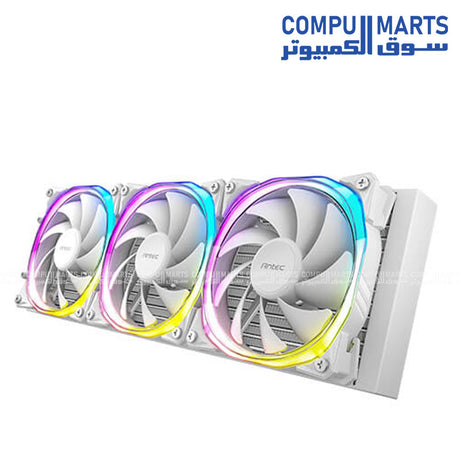 Antec Vortex 360mm ARGB Liquid CPU Cooler with triple fans and RGB lighting
