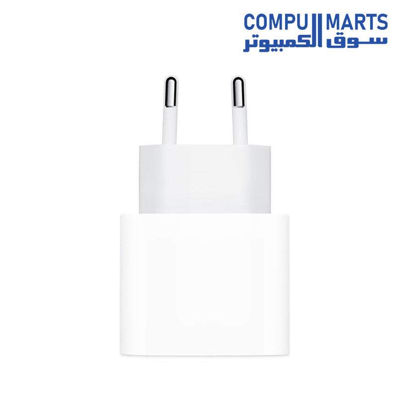 Apple 20W USB-C Power Adapter Original 2 Pin - White – Compumarts Egypt