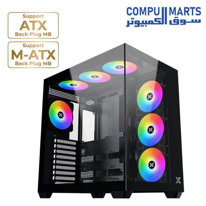 CASE XIGMATEK AQUA V AIR TYPE C MID TOWER - Black