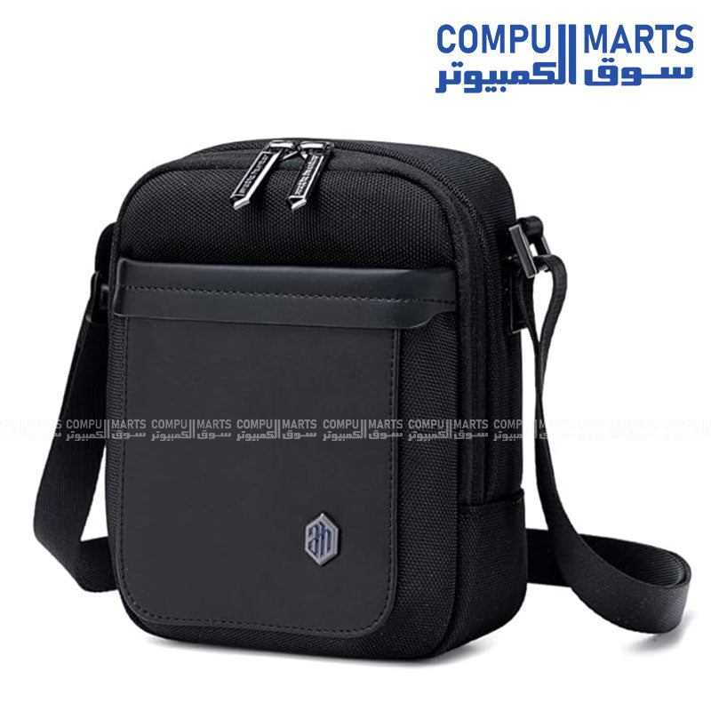 Arctic Hunter K00688 Black rectangular messenger shoulder bag with solid pattern