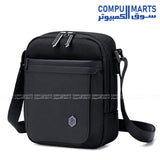 Arctic Hunter K00688 Black rectangular messenger shoulder bag with solid pattern