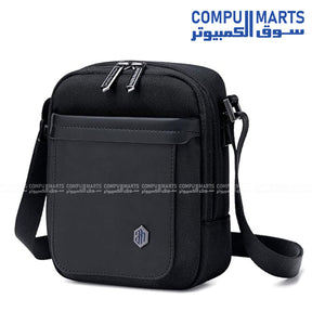 Arctic Hunter K00688 Black rectangular messenger shoulder bag with solid pattern