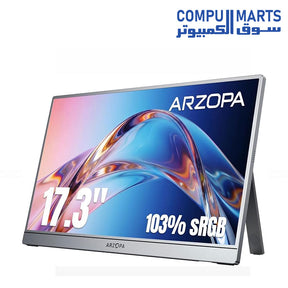ARZOPA Z1C Plus 17.3" Portable Monitor 1080P FHD IPS Grey