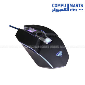 Aula S22 7-Button 2400DPI Gaming Mouse with LED Light – Black, Ergonomic and Precise
