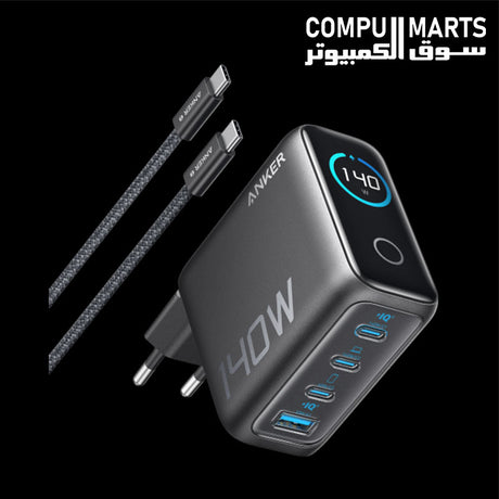 Anker B26976Z1 140W 4-Port PD 3.1 Charger with Display