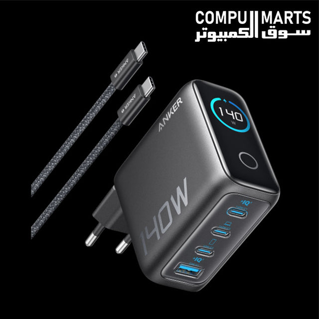 Anker B26976Z1 140W 4-Port PD 3.1 Charger with Display