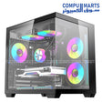 DarkFlash B275 PC case in black with M-ATX and ITX support, 340mm GPU clearance, and 280mm top radiator support
