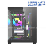 DarkFlash B275 PC case in black with M-ATX and ITX support, 340mm GPU clearance, and 280mm top radiator support