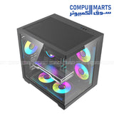 DarkFlash B275 PC case in black with M-ATX and ITX support, 340mm GPU clearance, and 280mm top radiator support