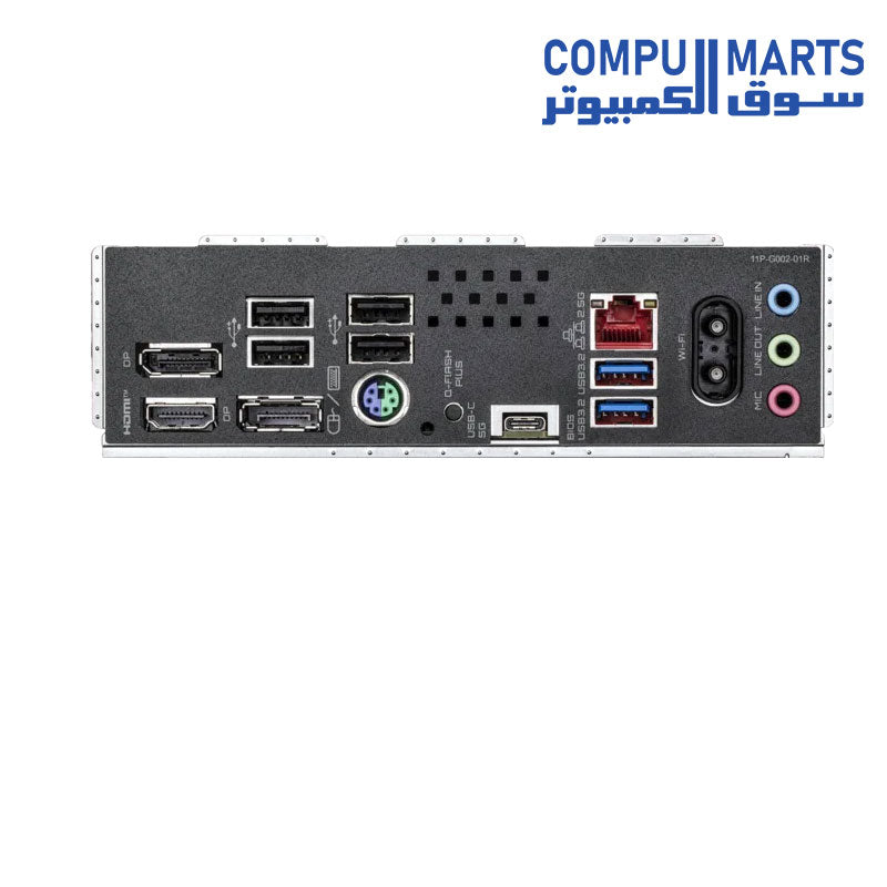 Rear panel I/O ports of the GIGABYTE B840M DS3H WIFI6 motherboard.