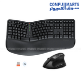 Meetion DirectorC 2.4 GHz wireless keyboard and mouse combo with split ergonomic keyboard and vertical mouse from Compumarts